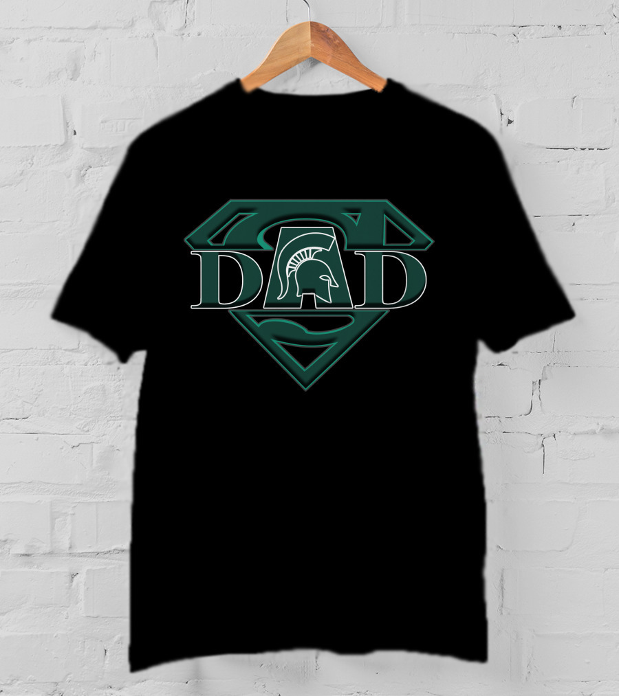 MI State Spartans Super Dad Emblem T-Shirt