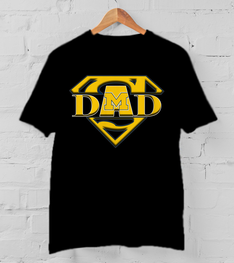 Michigan Wolverines Super Dad Emblem With M T-Shirt