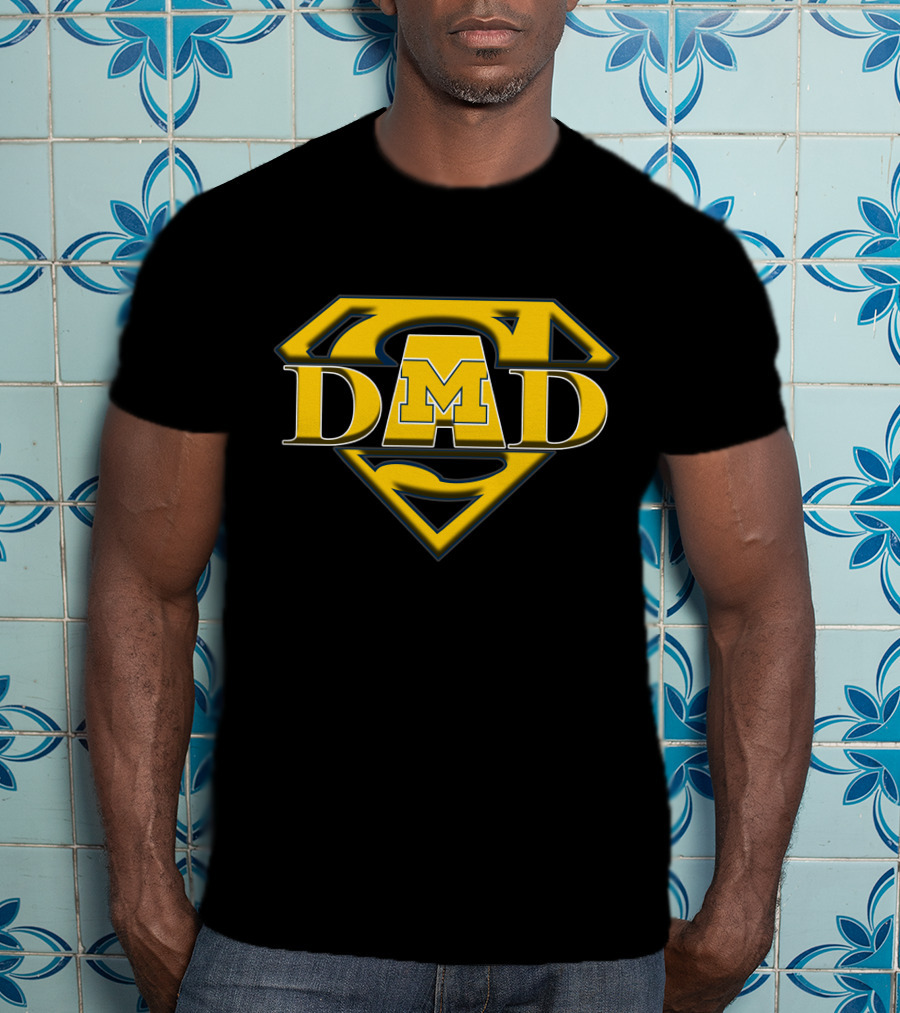 Michigan Wolverines Super Dad Emblem With M T-Shirt