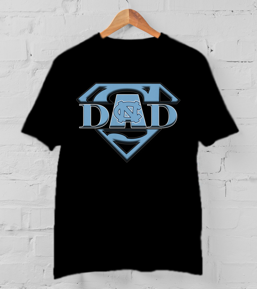 North Carolina Tar Heels Super Dad UNC Logo Superman Badge T-Shirt