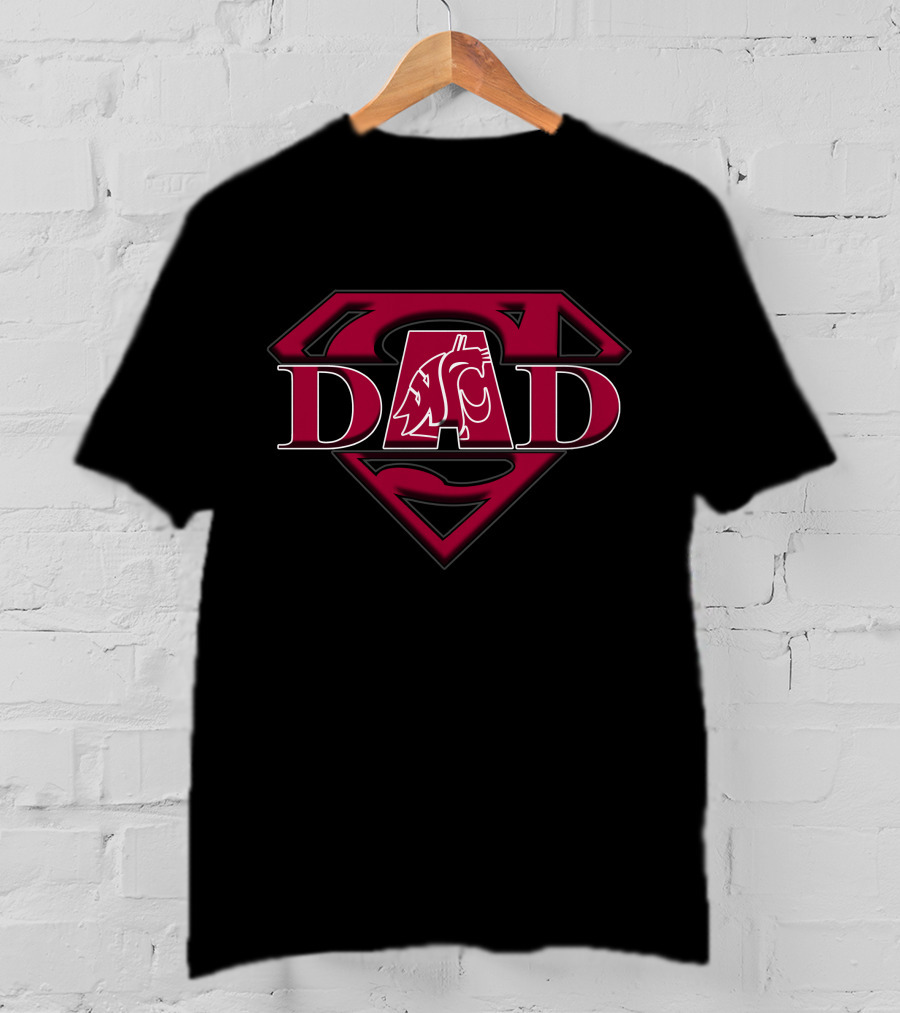 Sashington State Cougars Super Dad Logo Coug Head T-Shirt