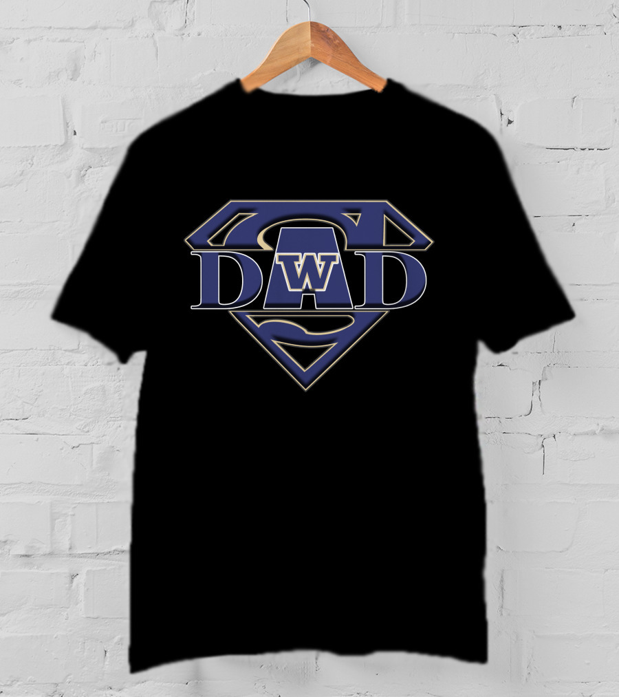 Washington Huskies Dad Super Logo W T-Shirt