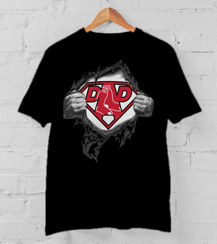 Boston Red Sox Super Dad Shield Logo Superman T-Shirt