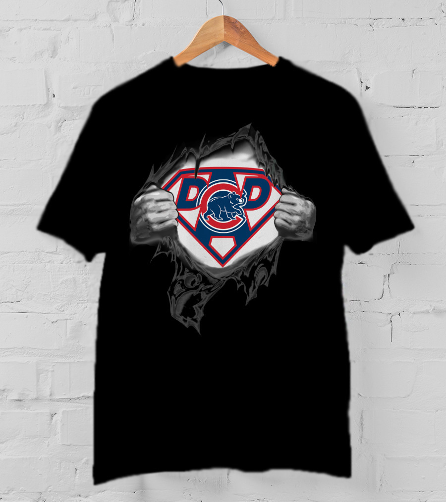Chicago Cubs Super Dad Emblem Burst T-Shirt
