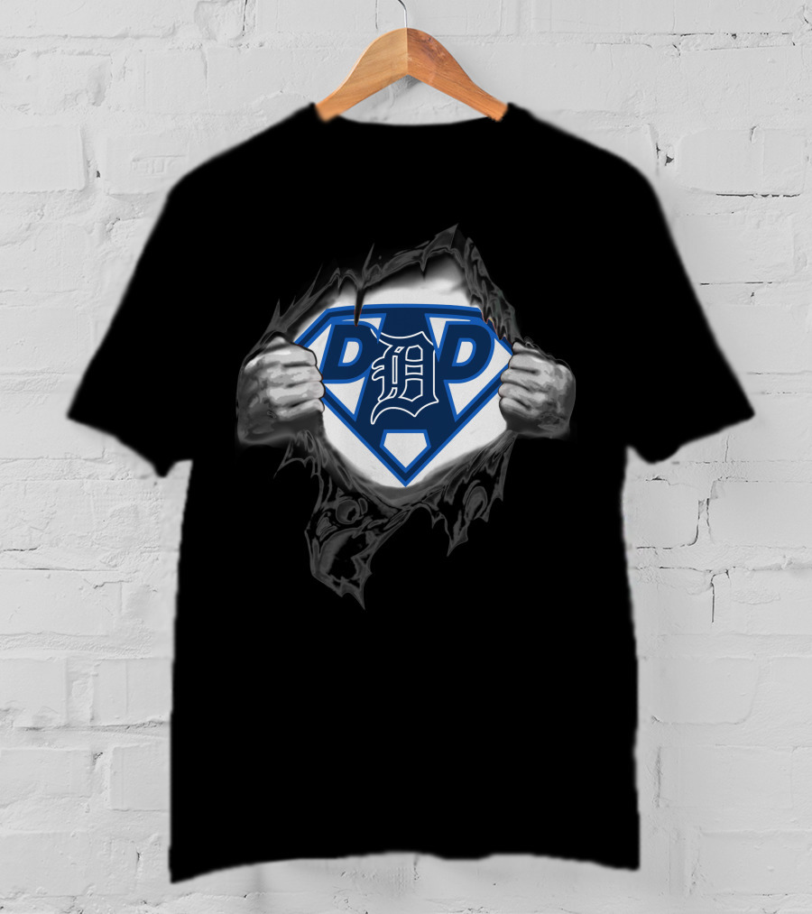 Detroit Tigers Super Dad Emblem Display T-Shirt