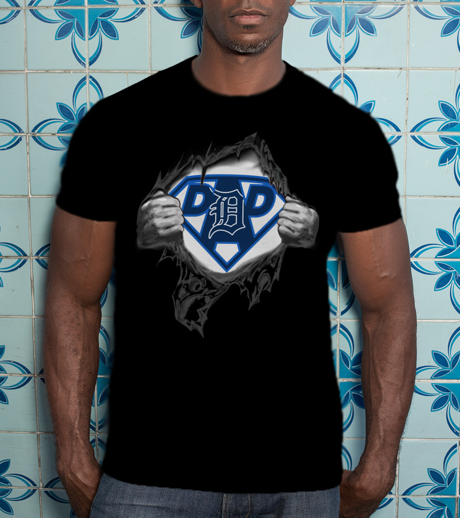 Detroit Tigers Super Dad Emblem Display T-Shirt