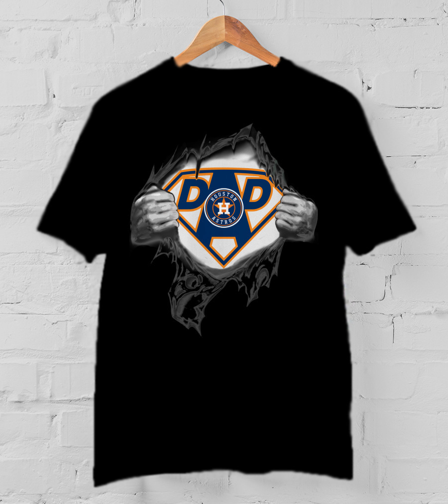 Houston Astros Super Dad Logo Shield T-Shirt