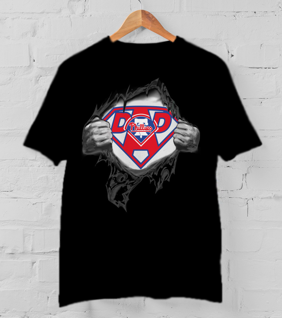 Philadelphia Phillies Dad Superhero Logo Fan T-Shirt