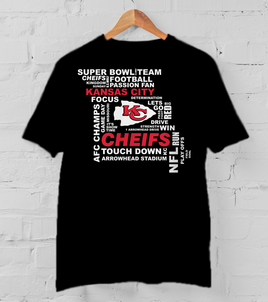 Kansas City Chiefs Super Bowl Afc Champs Nfl Team Football Touch Down Arrowhead Stadium T-Shirt