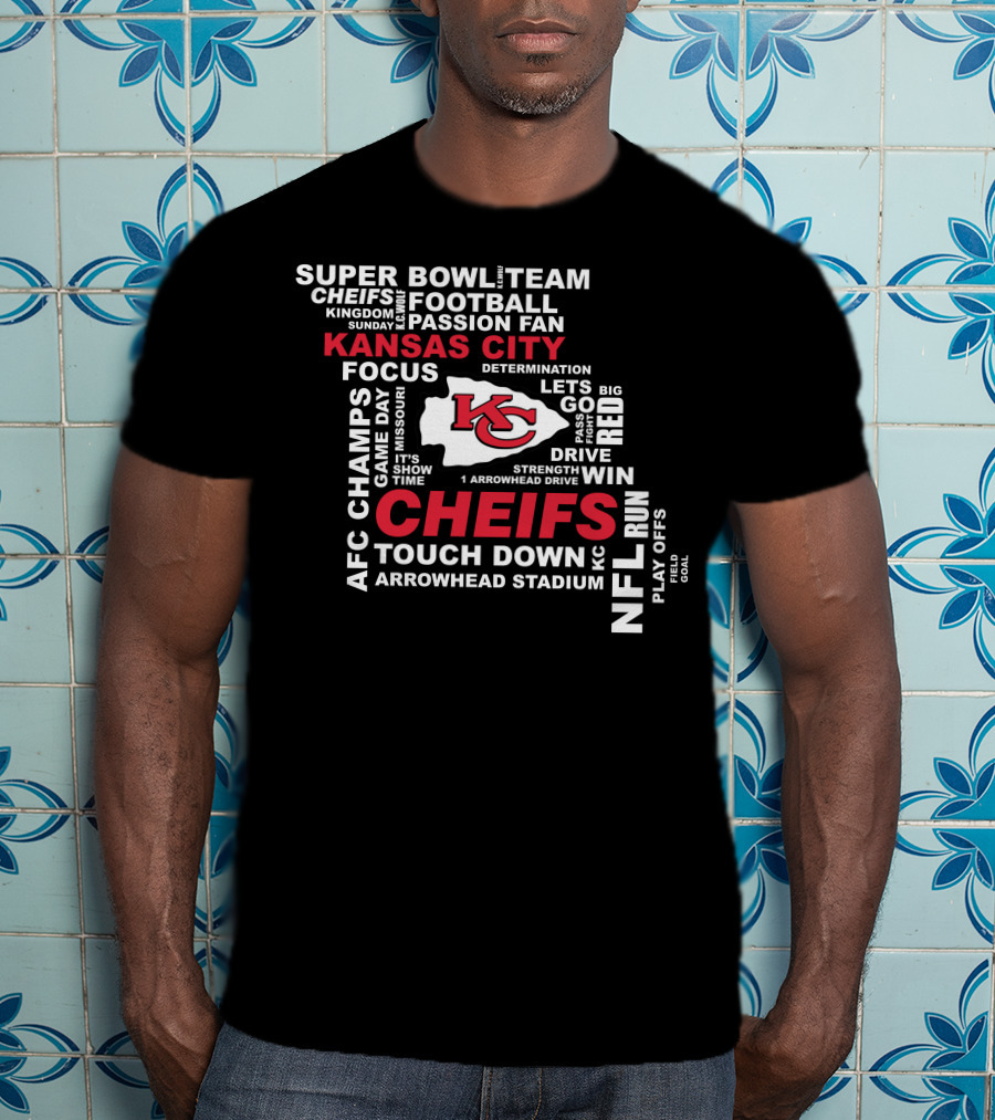 Kansas City Chiefs Super Bowl Afc Champs Nfl Team Football Touch Down Arrowhead Stadium T-Shirt