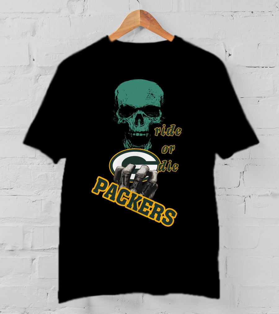 Packers Ride Or Die Skull Logo Fan Jersey T-Shirt