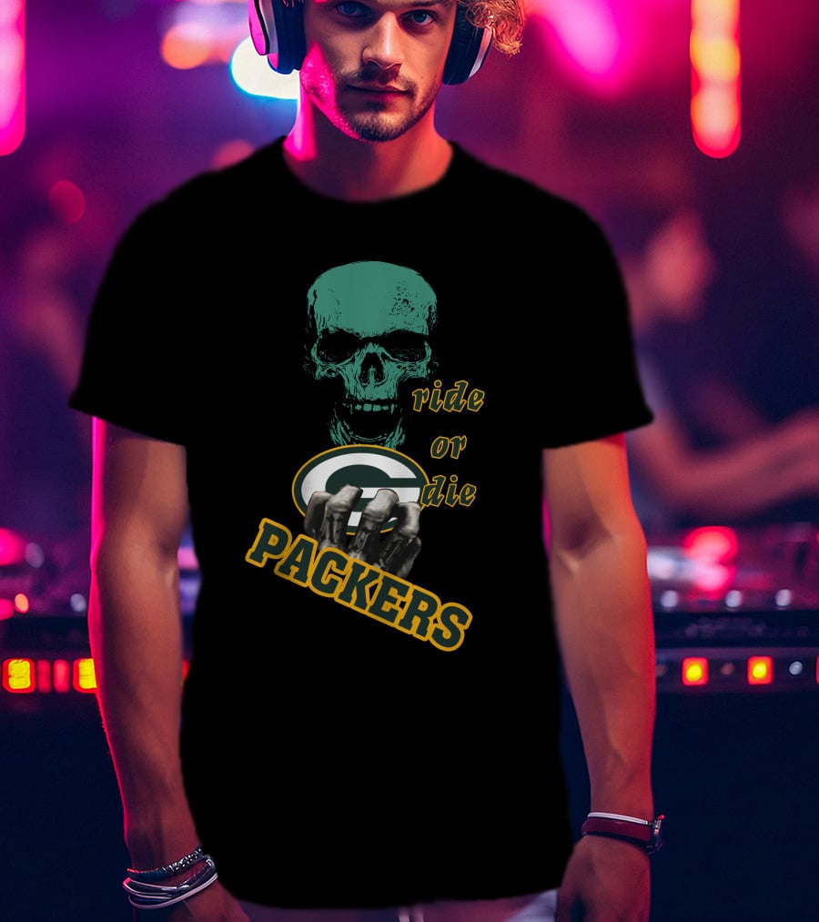 Packers Ride Or Die Skull Logo Fan Jersey T-Shirt