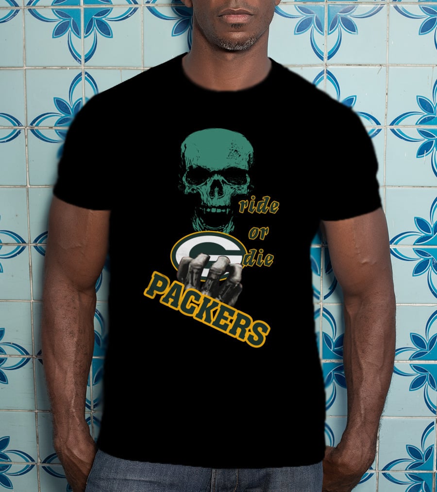 Packers Ride Or Die Skull Logo Fan Jersey T-Shirt