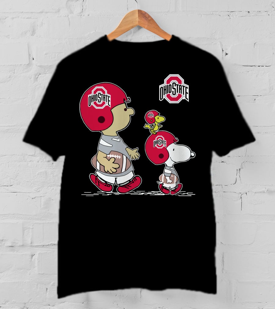 Ohio State Snoopy And Woodstock Football Helmets T-Shirt