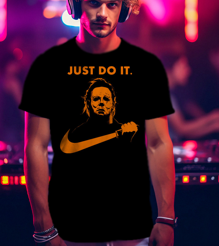 Just Do It Michael Myers Nike Halloween Knife T-Shirt