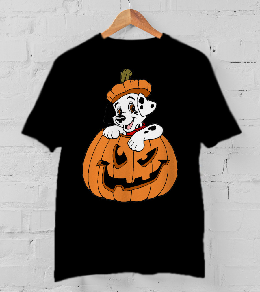 Mickey Mouse Minnie Mouse Halloween Dalmatian Pumpkin The Walt Disney Company T-Shirt