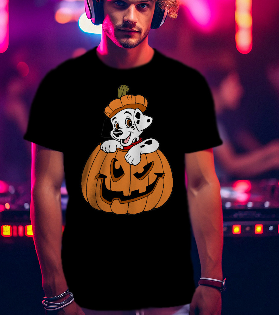 Mickey Mouse Minnie Mouse Halloween Dalmatian Pumpkin The Walt Disney Company T-Shirt