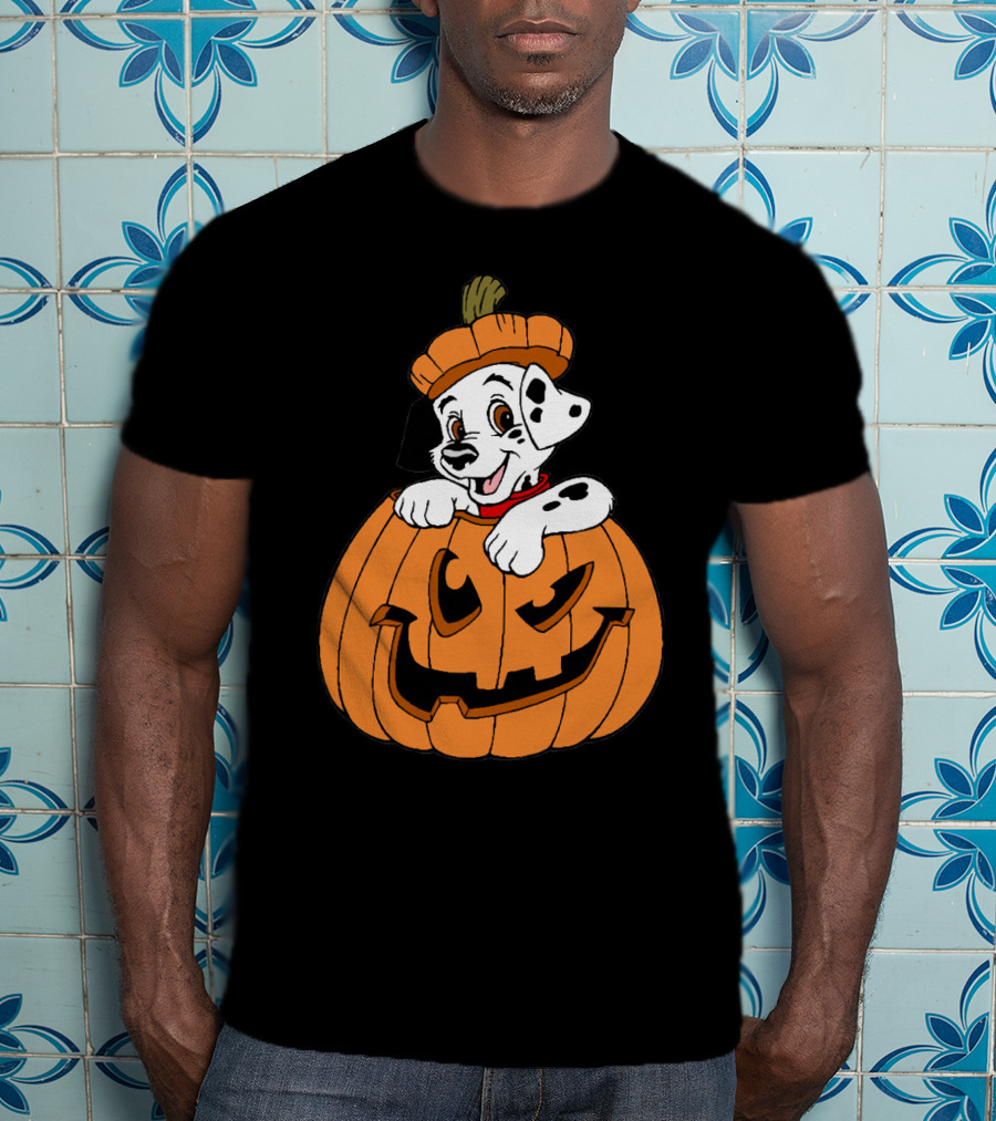 Mickey Mouse Minnie Mouse Halloween Dalmatian Pumpkin The Walt Disney Company T-Shirt