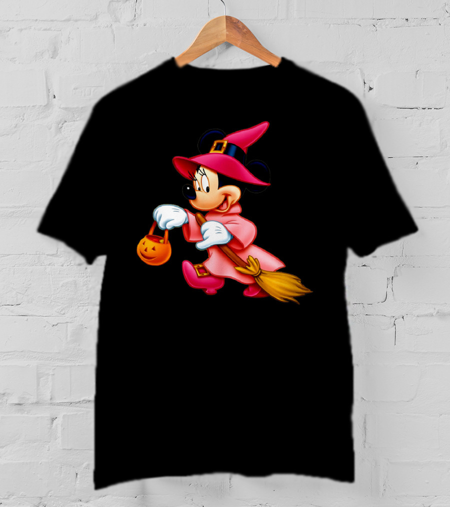 Minnie Mouse Halloween Witch Broomstick Trick Or Treat Magic Wands Donald Duck T-Shirt