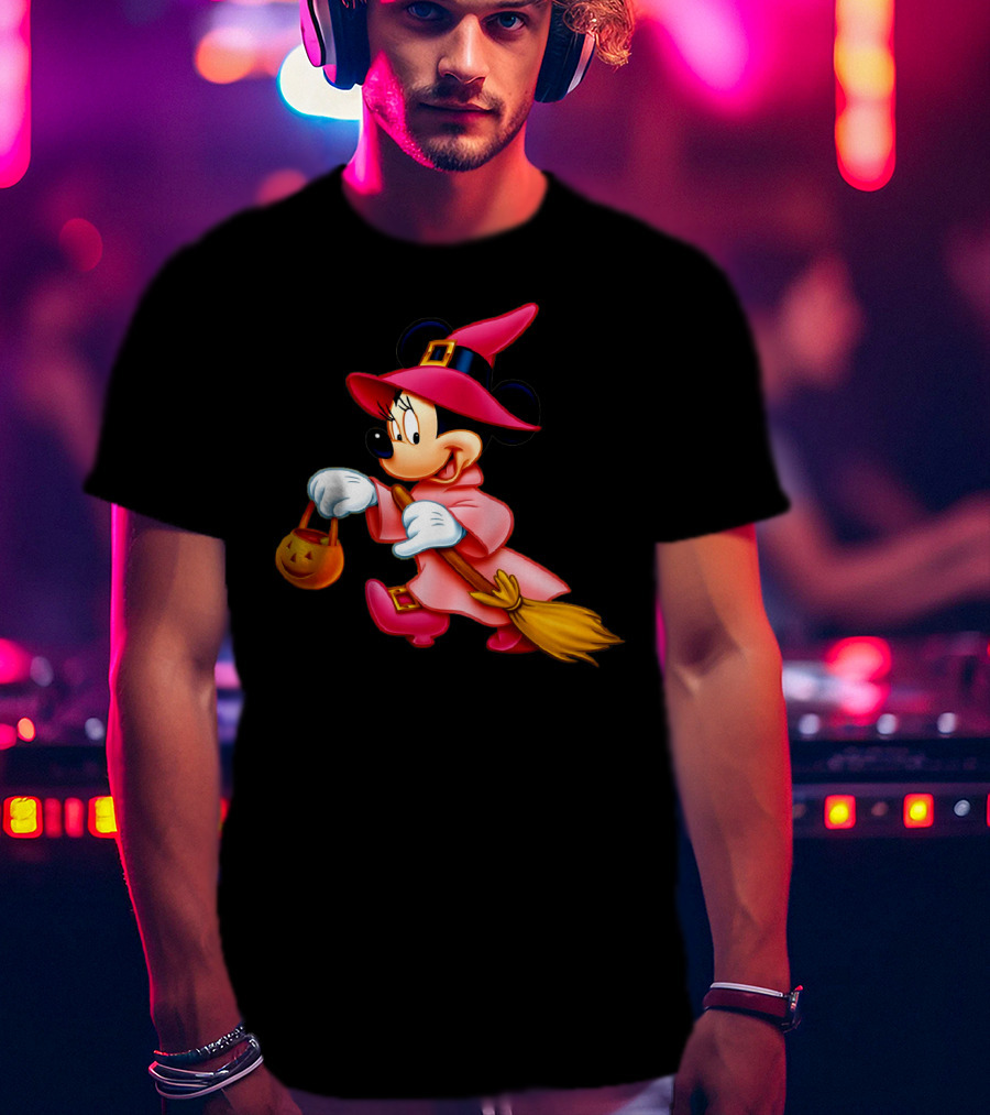 Minnie Mouse Halloween Witch Broomstick Trick Or Treat Magic Wands Donald Duck T-Shirt