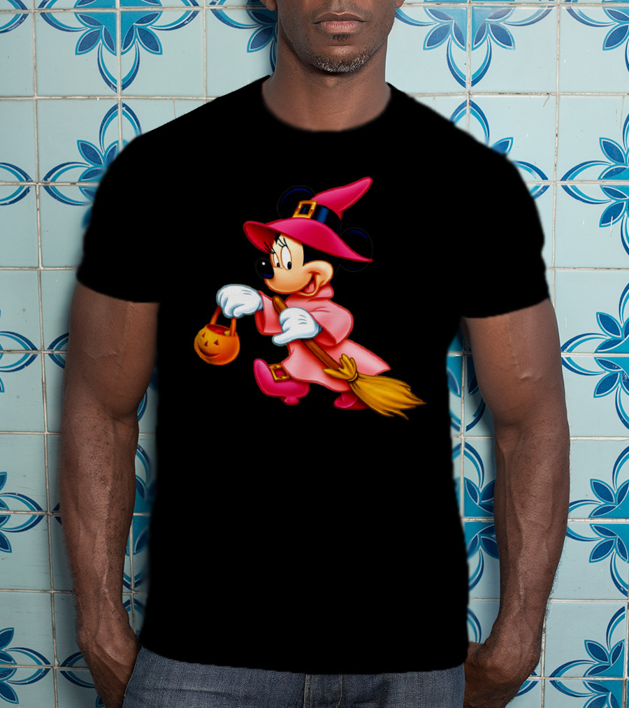 Minnie Mouse Halloween Witch Broomstick Trick Or Treat Magic Wands Donald Duck T-Shirt