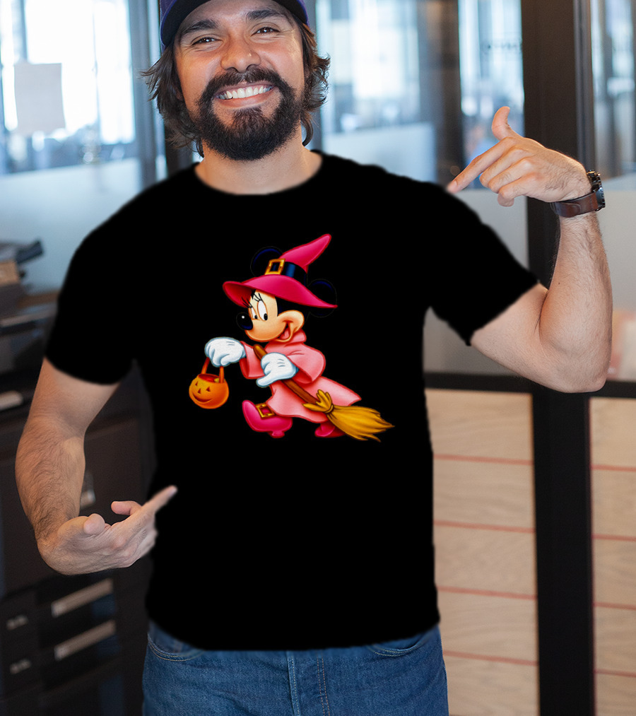 Minnie Mouse Halloween Witch Broomstick Trick Or Treat Magic Wands Donald Duck T-Shirt