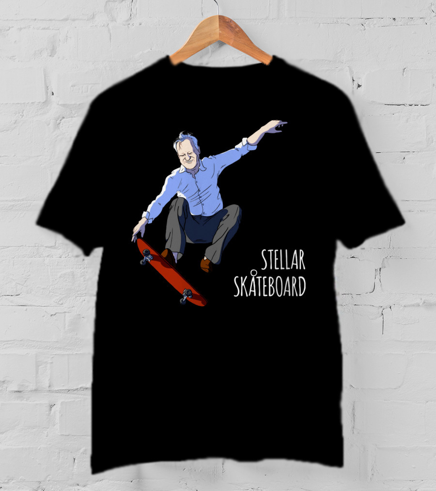 Stellar Skateboard Jump Halloween Trick With Red Skateboard T-Shirt