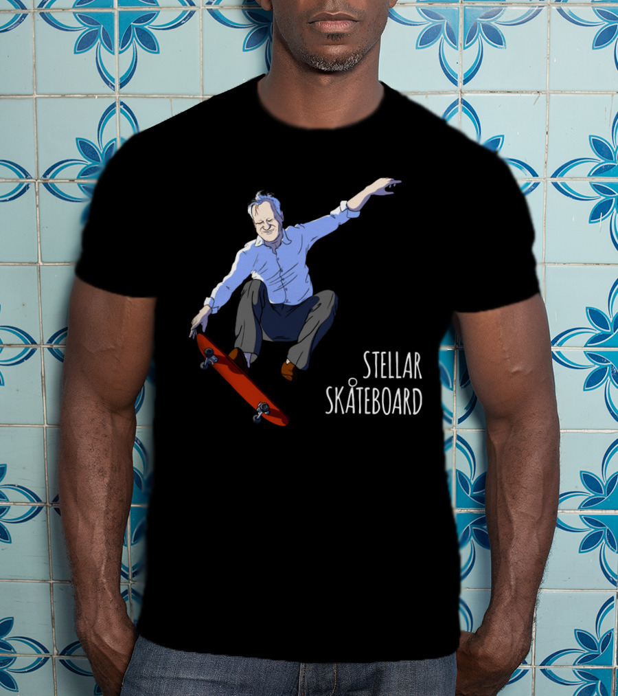 Stellar Skateboard Jump Halloween Trick With Red Skateboard T-Shirt