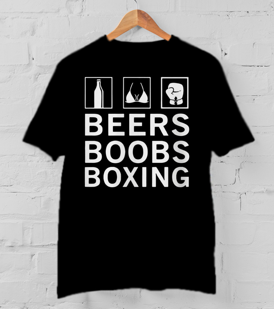 Beers Boobs Boxing Bottle Bra Fist Icons T-Shirt