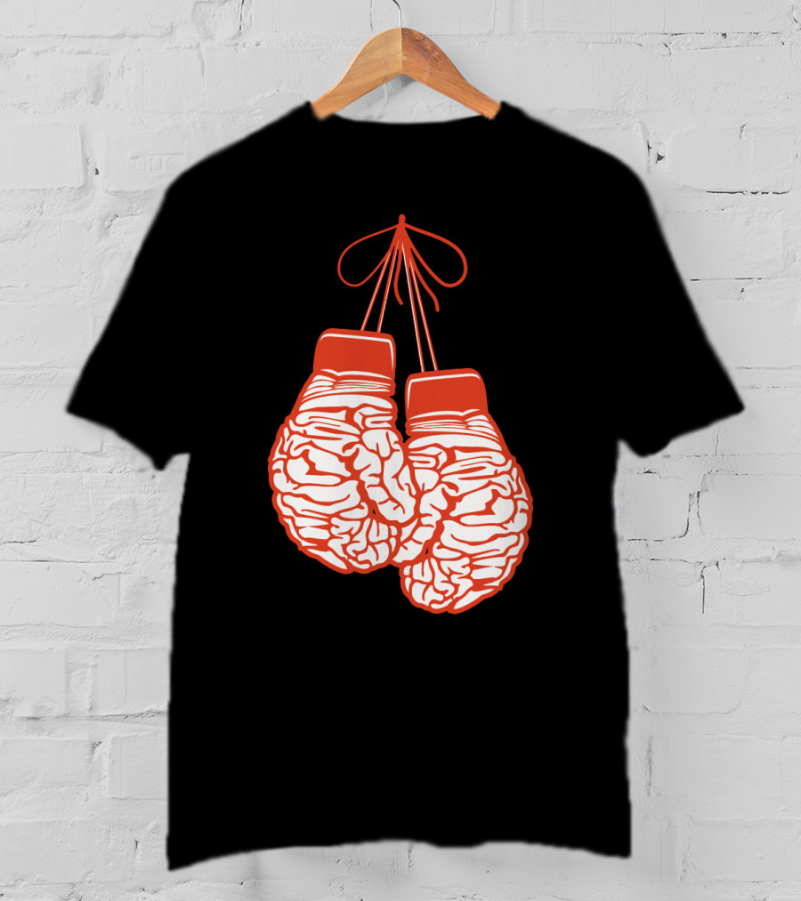Brain-Shaped Boxing Gloves Boxer Brain Training Gym T-Shirt