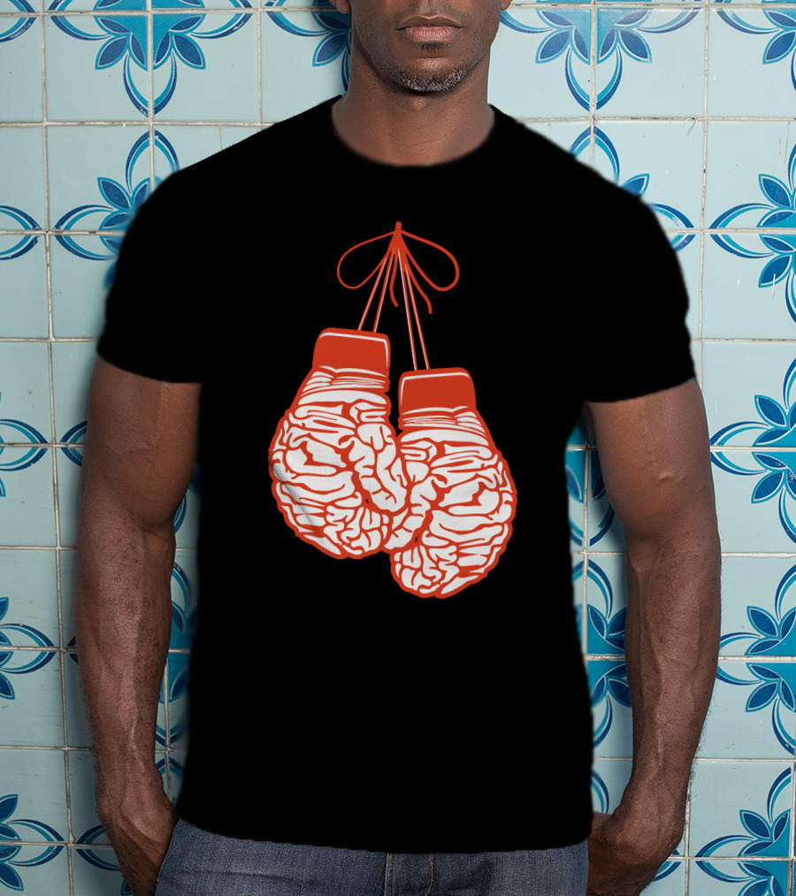 Brain-Shaped Boxing Gloves Boxer Brain Training Gym T-Shirt