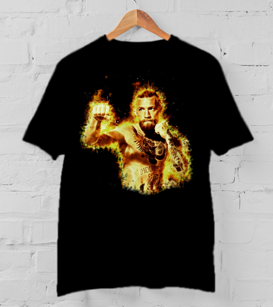 Conor Mcgregor Notorious Ufc 202 Fiery Fighter Mcgregor Tattoo Blaze T-Shirt