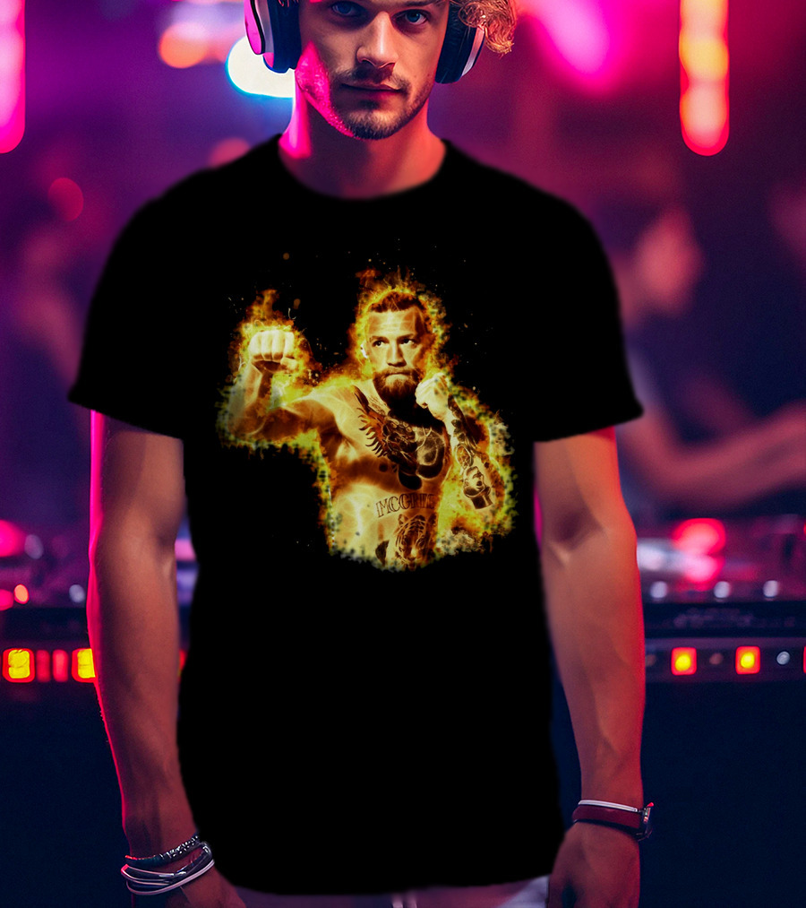 Conor Mcgregor Notorious Ufc 202 Fiery Fighter Mcgregor Tattoo Blaze T-Shirt