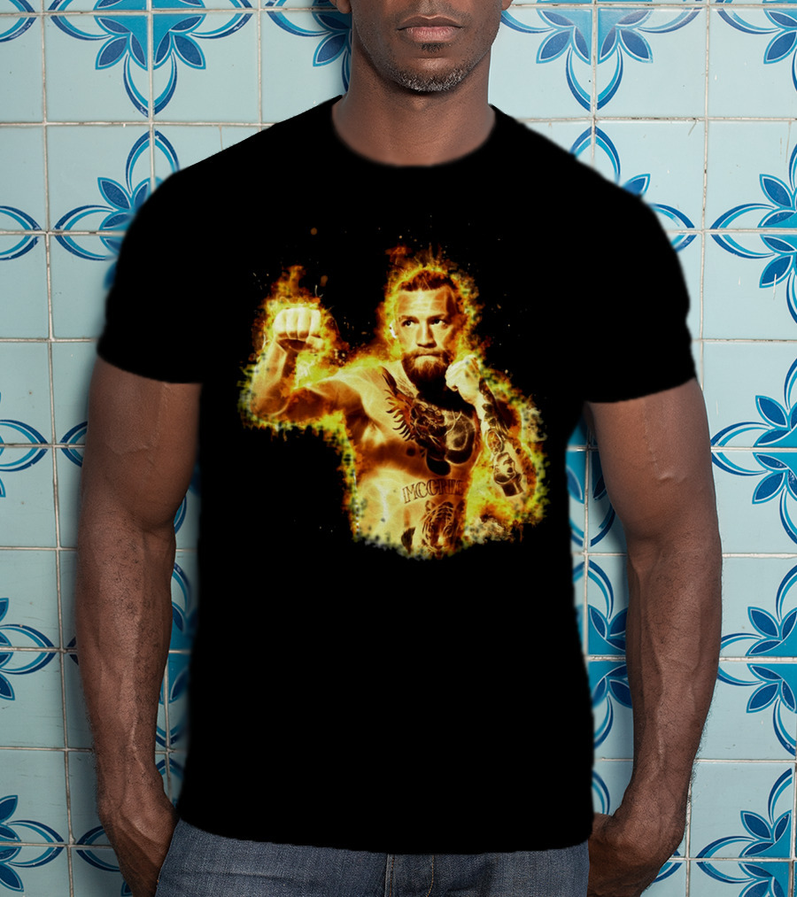 Conor Mcgregor Notorious Ufc 202 Fiery Fighter Mcgregor Tattoo Blaze T-Shirt