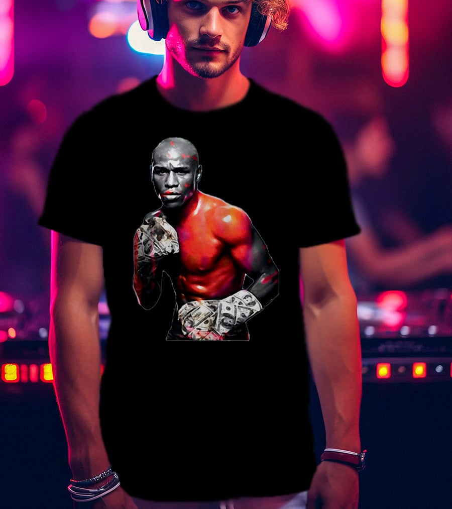 LesGo Men's Floyd Mayweather Jr Money Gloves Bold Boxing T-Shirt