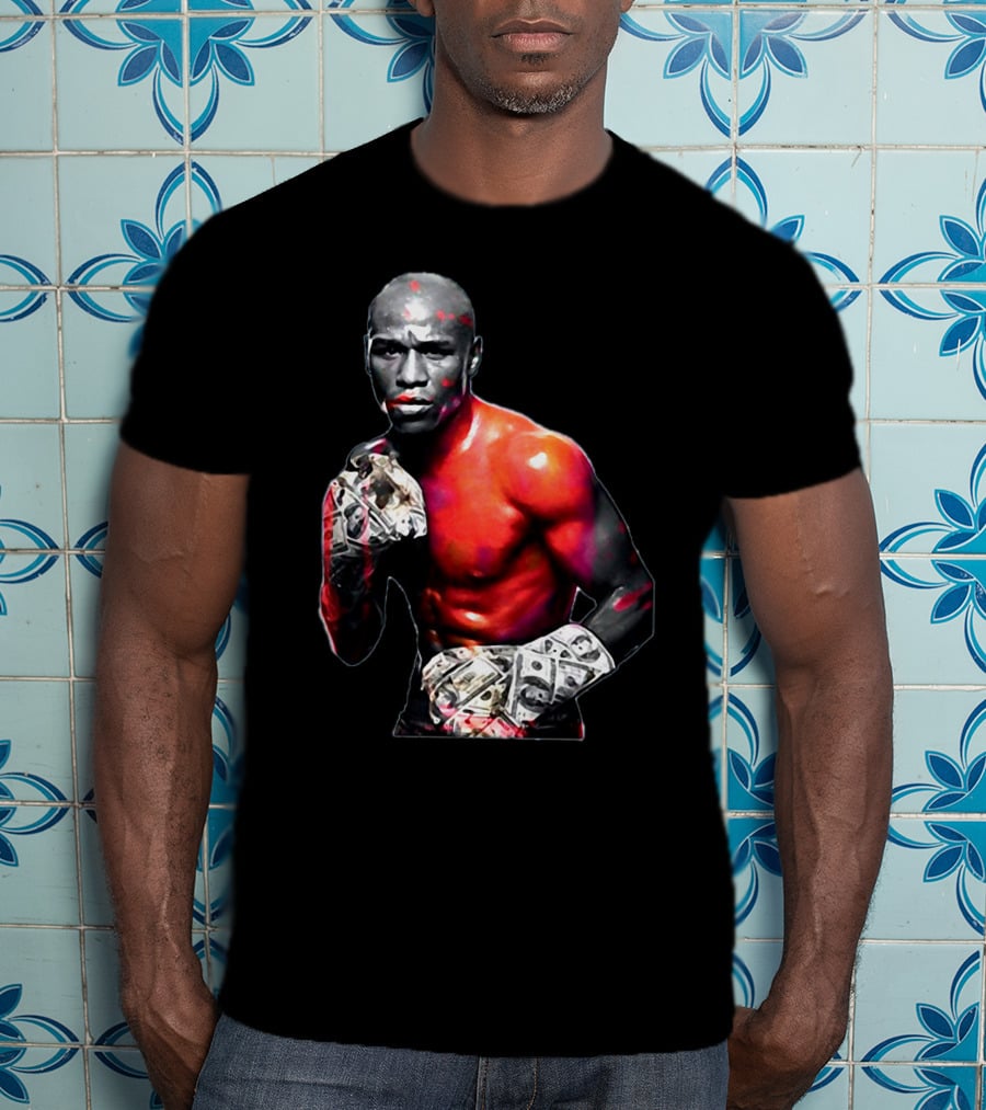 LesGo Men's Floyd Mayweather Jr Money Gloves Bold Boxing T-Shirt