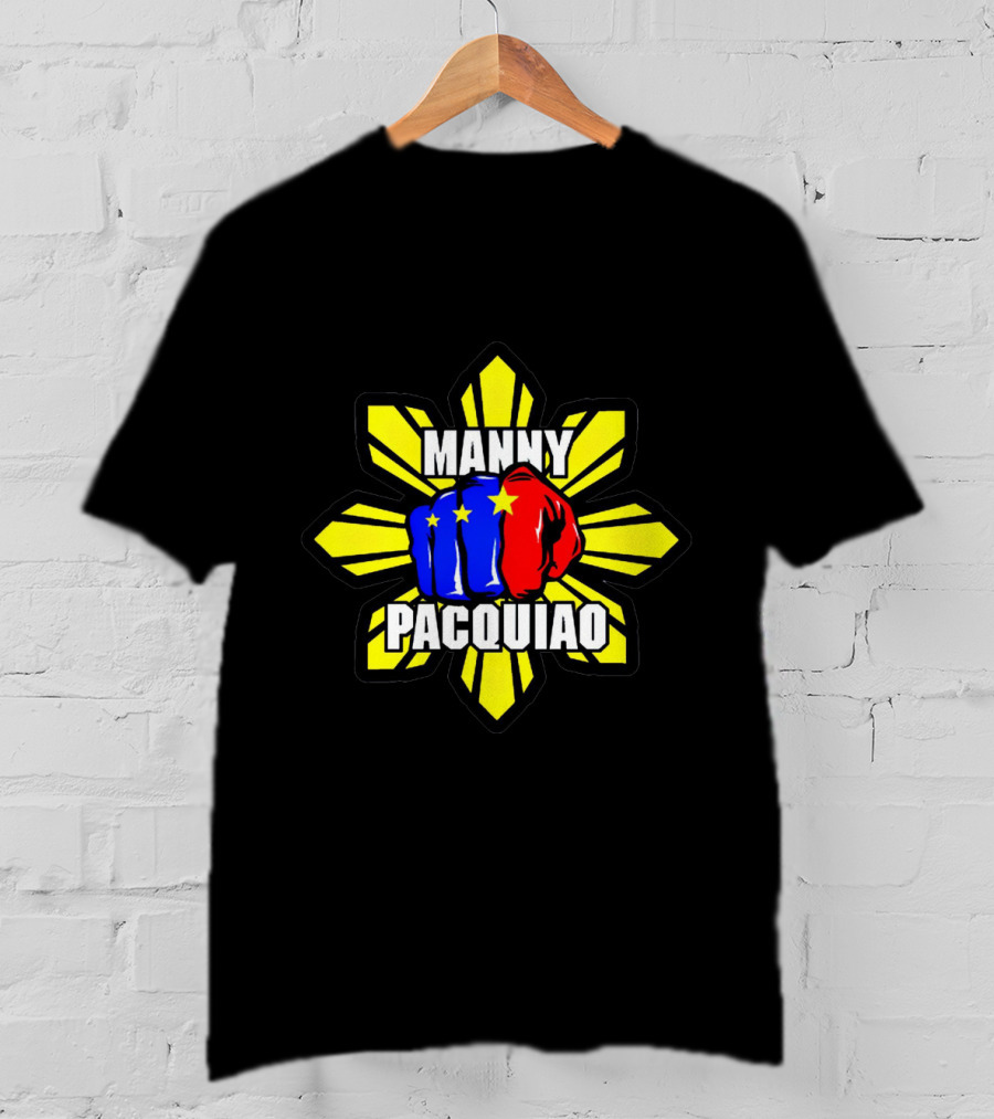 Manny Pacquiao Philippines Flag Fist Yellow Sunburst Star T-Shirt