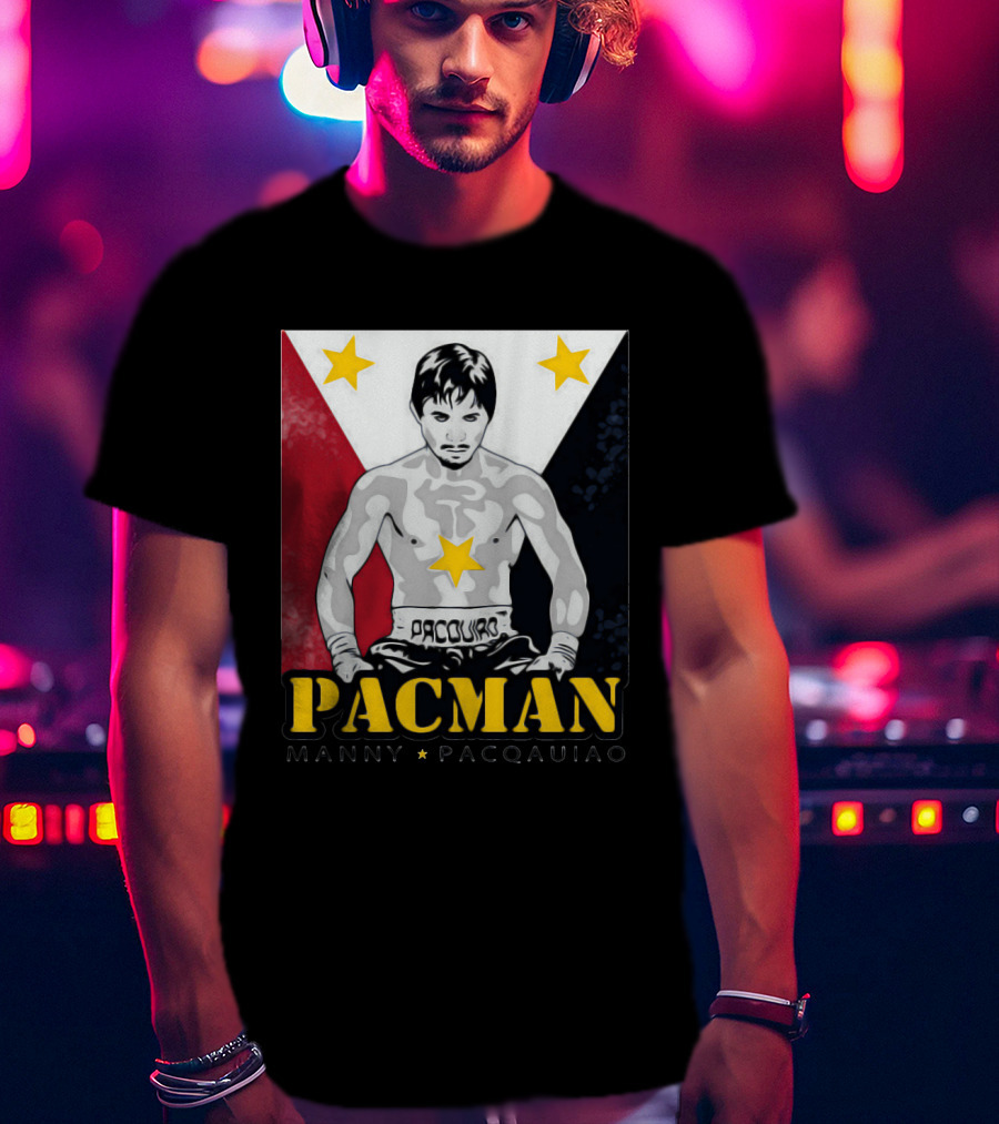 Pacman Manny Pacquiao Stars Boxing Filipino Flag T-Shirt