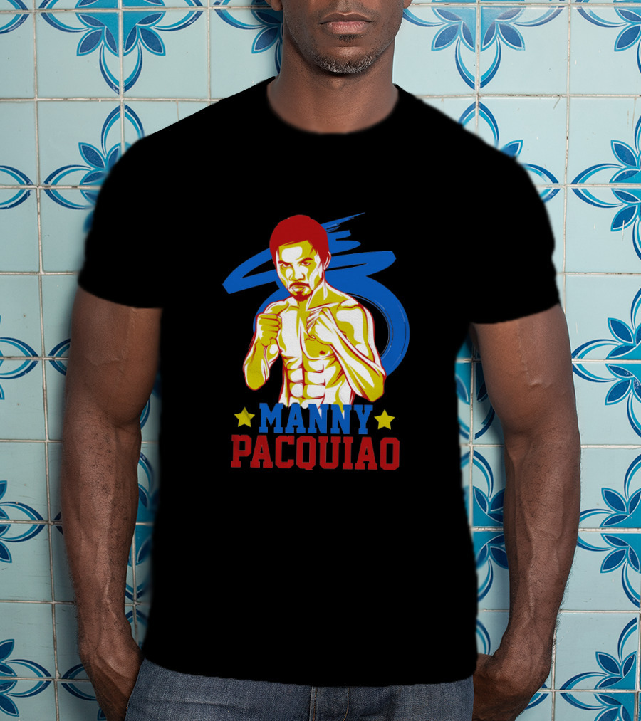 Manny Pacquiao Boxing Legend With Colorful Star T-Shirt