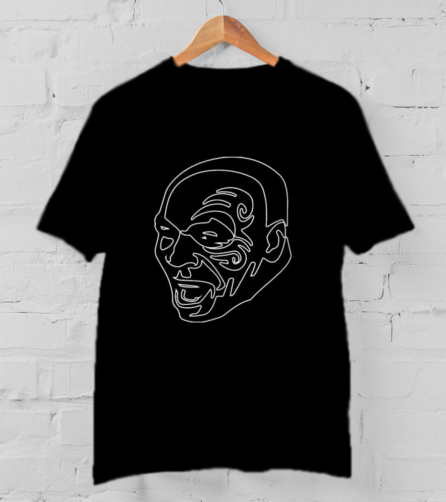 Mike Tyson Line Art Face Tattoo Boxing 2 T-Shirt