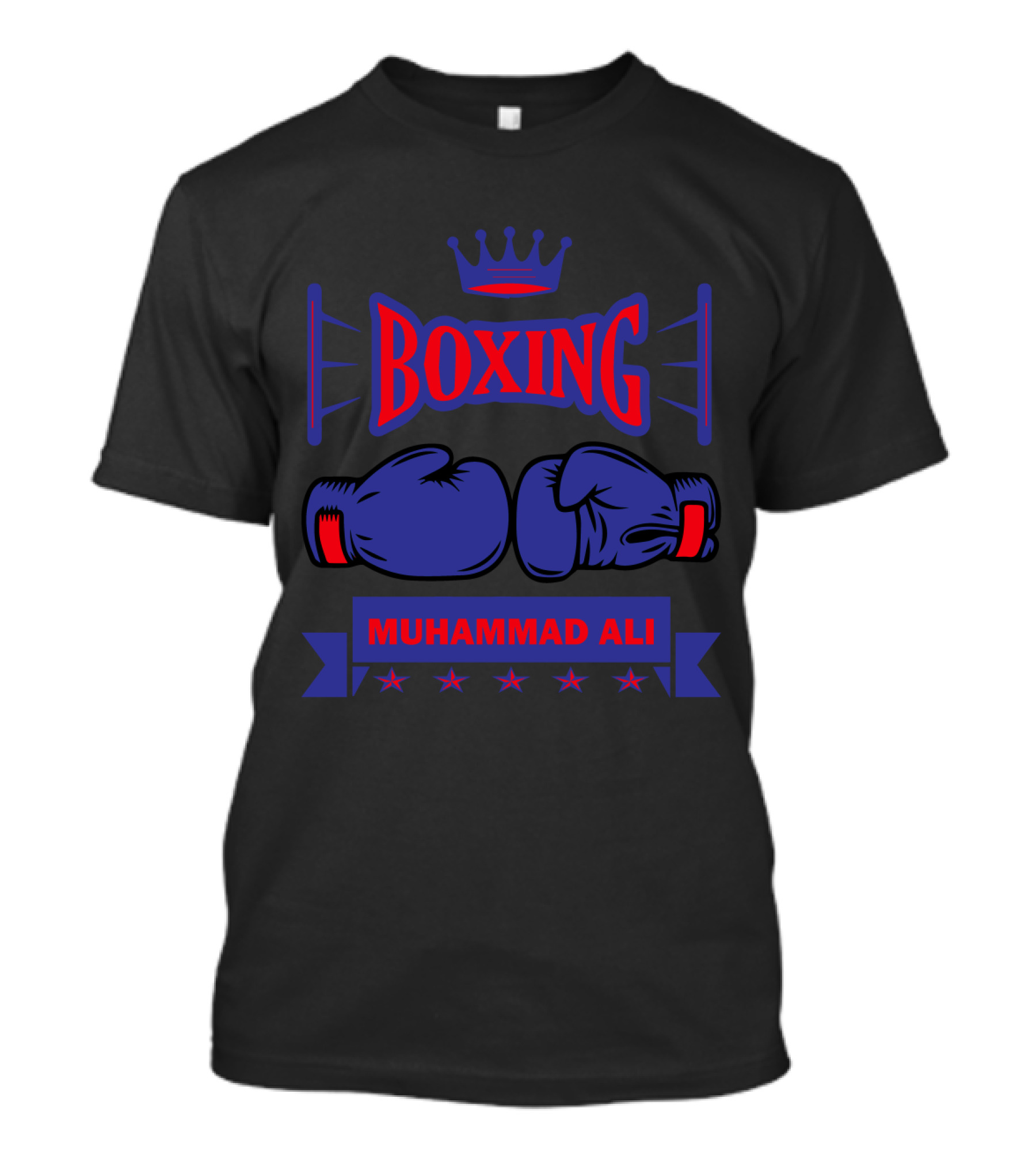 Muhammad Ali Boxing Gloves Crown Stars T-Shirt