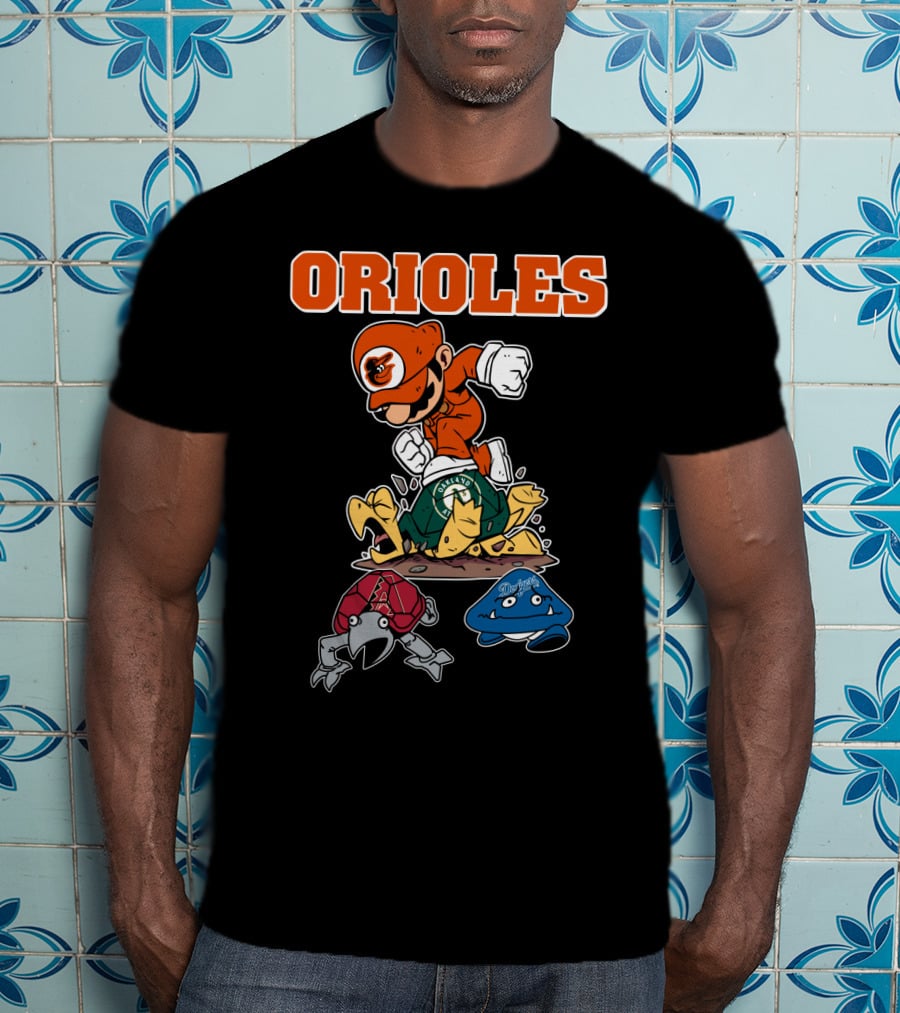 Orioles Halloween Mario Crossover With Oakland Athletics And Other Characters T-Shirt
