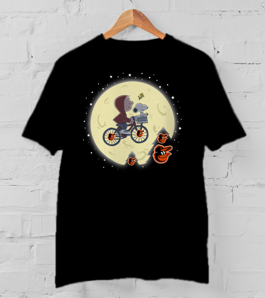Baltimore Orioles Halloween Moon Bicycle T-Shirt