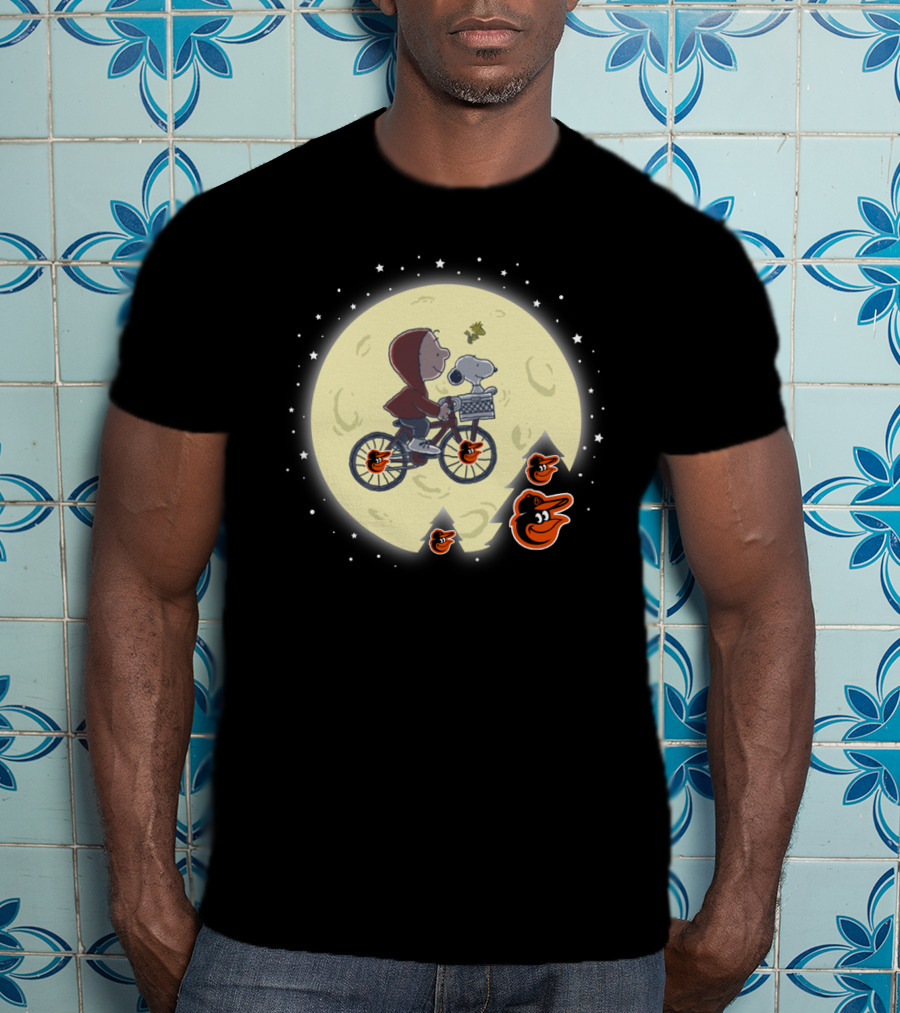 Baltimore Orioles Halloween Moon Bicycle T-Shirt