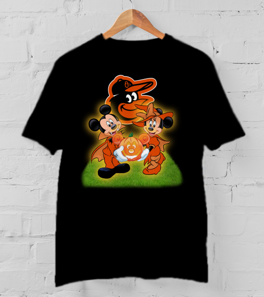Baltimore Orioles Halloween Mickey Pumpkin T-Shirt