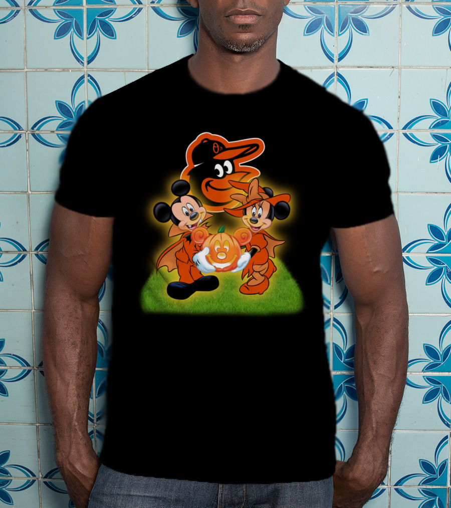 Baltimore Orioles Halloween Mickey Pumpkin T-Shirt