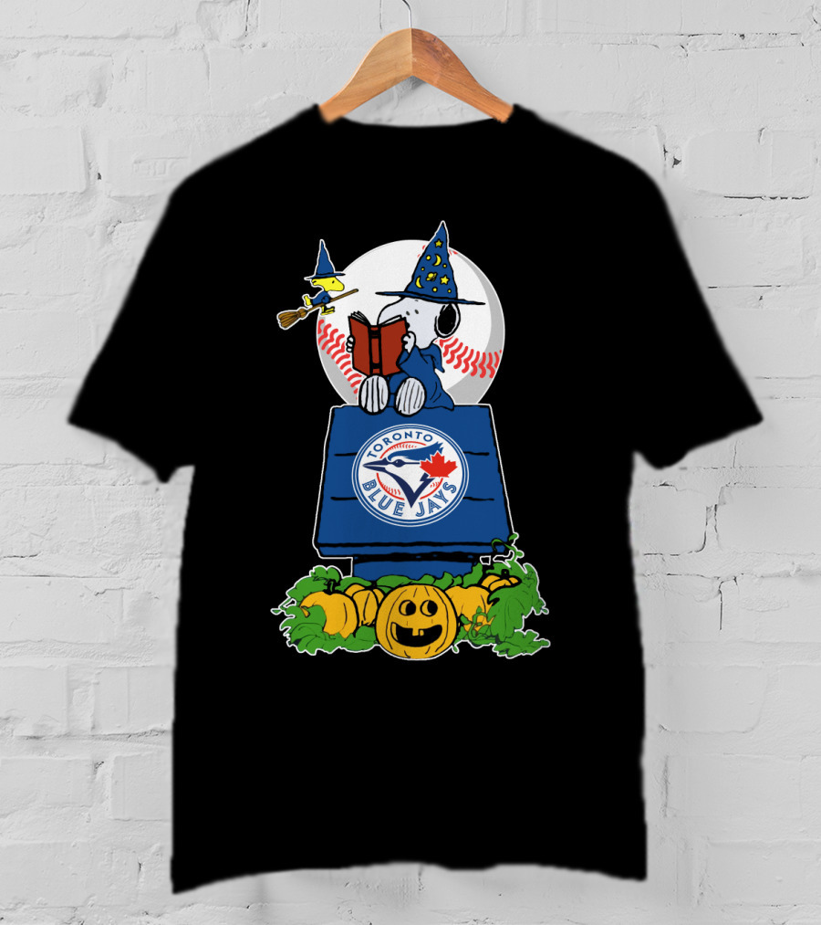 Toronto Blue Jays Halloween Peanuts Snoopy Witch Pumpkin T-Shirt