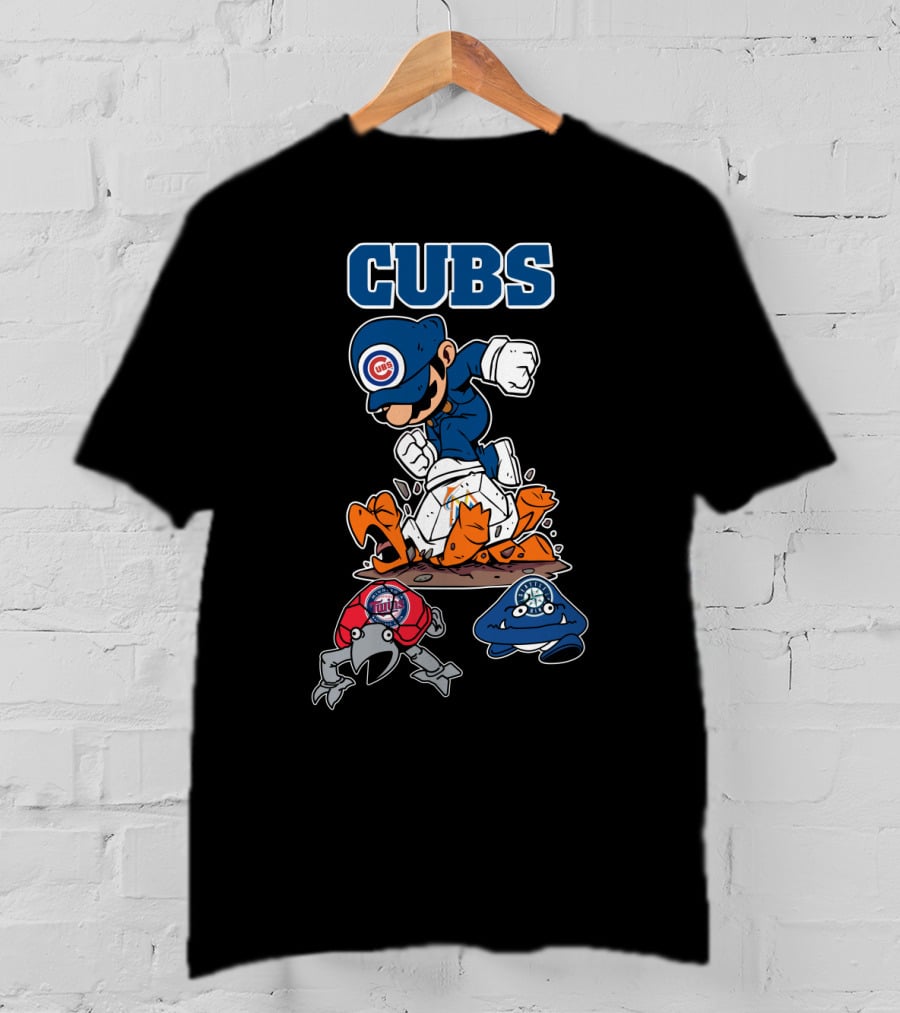 Cubs Character Defeating Cardinals And Brewers T-Shirt