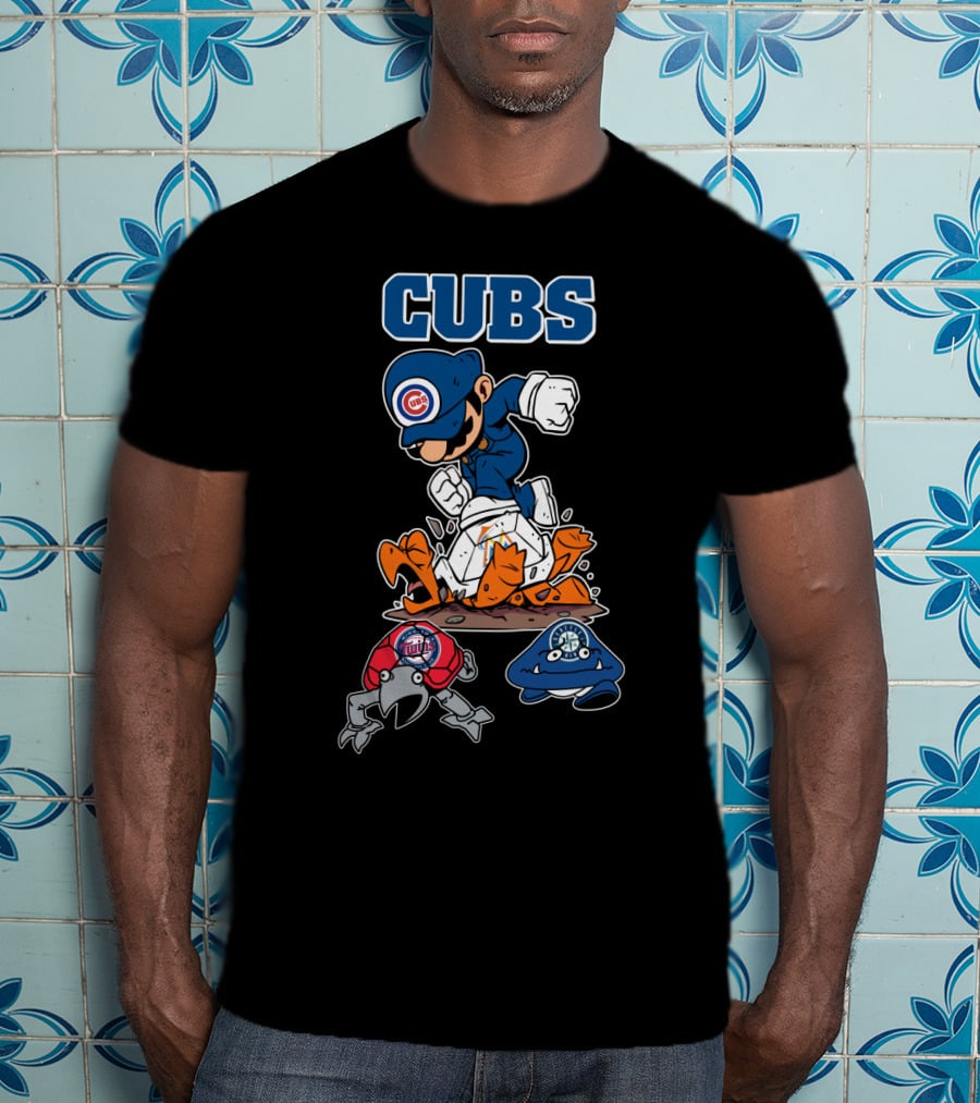 Cubs Character Defeating Cardinals And Brewers T-Shirt
