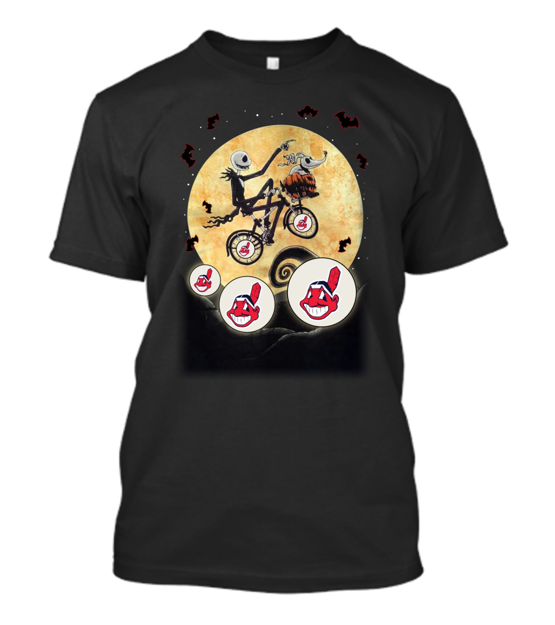 Halloween Cleveland Indians Nightmare Before Christmas E.t. Crossover T-Shirt